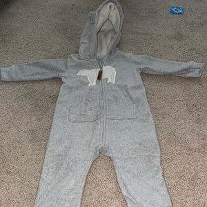 Fleece lined bear one piece outfit with hood. Extra warm! Used condition